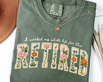 retired shirts for women Faux patchwork-embroidery style, new chapter gifts, retiring teacher gift, coworker retirement shirt 2026 for boss