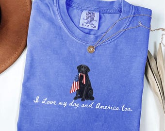 Black Labrador American Flag Shirt, labrador mom shirt, dog lover shirt 4th Of July Tee, lab mom shirts, lake shirt women Memorial Day Shirt