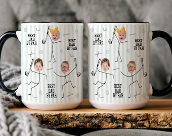 Best dad by par fathers day mug funny Custom baby face mug personalized grandpa mug step dad mugs funny gift for dad mug golf lover gifts