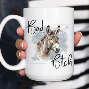 Bad Ass Bitch Ceramic Coffee Mug | Multiple Color Options | Great for Confident, Sassy, Accomplished Women | Daily Motivational Reminder