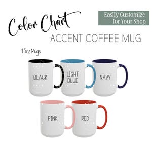 15オンス アクセント コーヒー マグ カラーチャート | 製品バリエーションの詳細 | カスタマイズ可能な透明 PNG