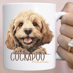 Cockapoo Mama Ceramic Coffee Mug, Great Gift for Cocker Poodle Mix Loving Dog Moms, Available in 2 Sizes, See Store Page for Other Breeds