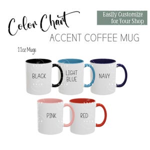 カラーチャート 11 オンス アクセント コーヒー マグ | さまざまな製品オプションを紹介 | カスタマイズ可能な透明 PNG