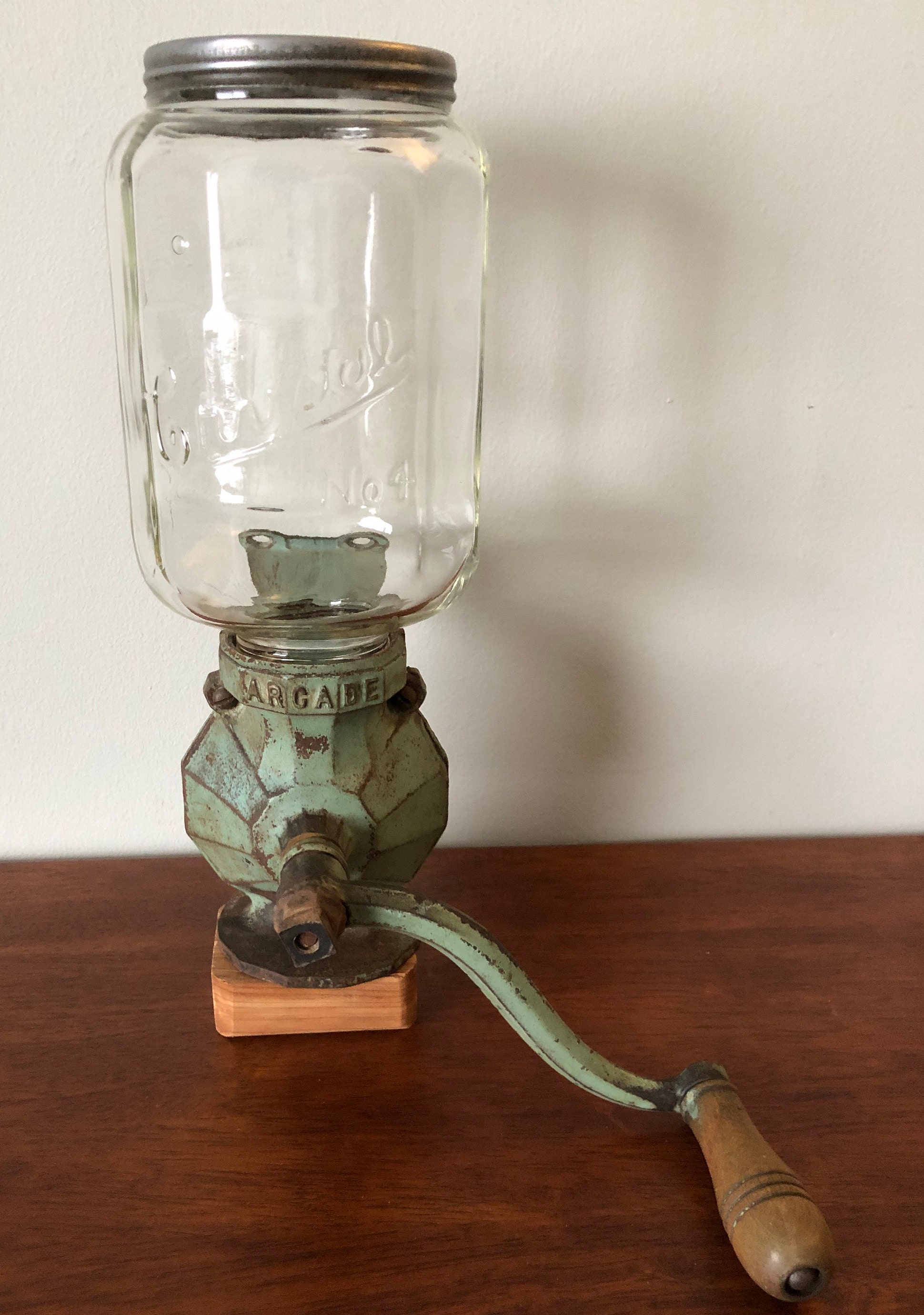 Arcade Coffee Antique Coffee Grinder With Glass Jar Antique Arcade