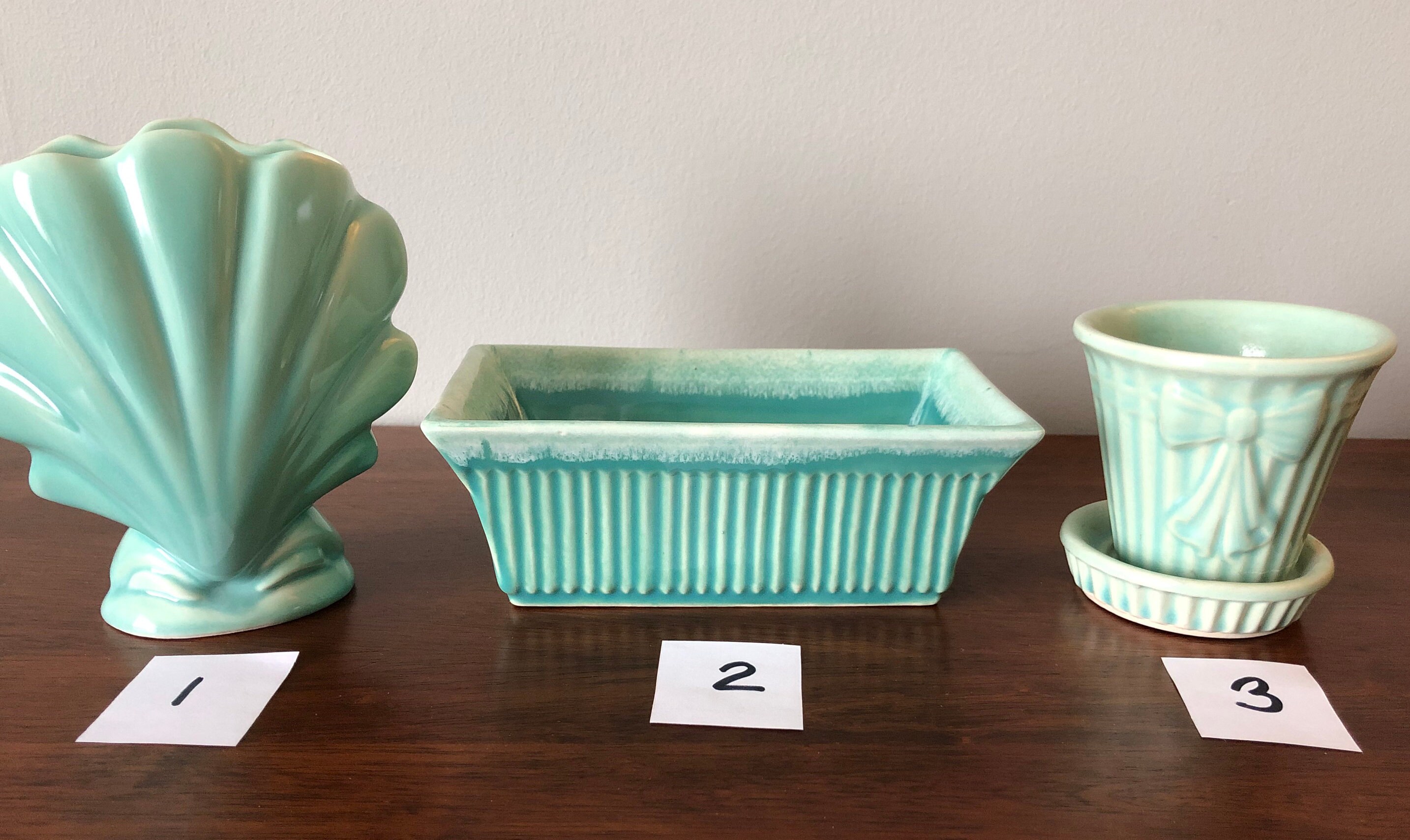 MCM TURQUOISE POTTERY - Nothing says Mid-Center Modern better than light turquoise!
