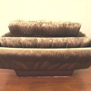 Vintage HULL Pottery Planters – Mid-Century Brown Drip Glaze