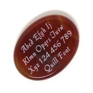 ORANGE Agate Worry Stone - Large Divot Back - Custom Engraved - 40mm x 30mm or 1.5 Inches Wide - Pocket - No Holes - Names - Sayings - Logos