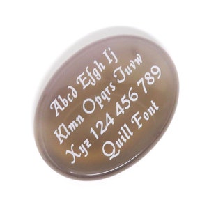 Light GRAY Agate Worry Stone - Custom Engraved - 40mm x 30mm or 1.5 Inches Wide - Pocket - No Holes - Names - Sayings - Logos - Memorial