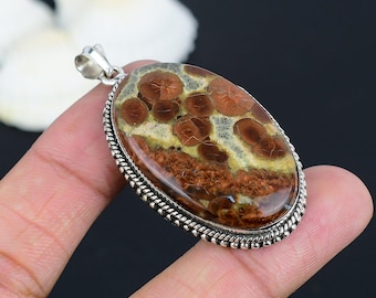 Handmade Peanut Obsidian Pendant: 925 Sterling Silver Gemstone Jewelry