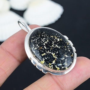 Natural Dalmatian Jasper Pendant, 925 Sterling Silver pendant, Handmade Gemstone Jewelry, Dalmatian Jasper Silver Pendant, Anniversary Gift