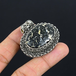 Beautiful Dalmatian Jasper Pendant, 925 Sterling Silver Pendant, Handmade Gemstone Pendant, Dalmatian Jasper Silver Jewelry, Gift For Her