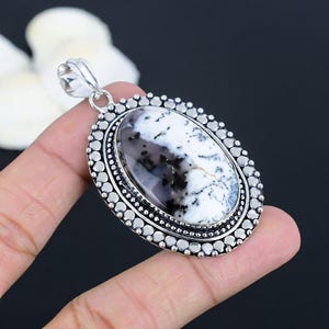 Dendrite Opal Pendant: Handmade 925 Sterling Silver Gemstone Jewelry