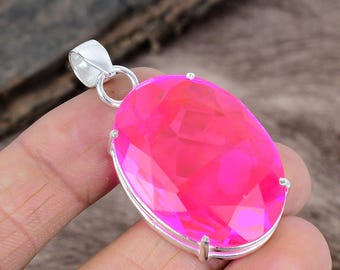 Beautiful Pink Kunzite Gemstone Pendant , 925 Sterling Silver Pendant, Kunzite Gemstone Jewelry, Oval Shape Kunzite Gemstone, Gift For Her