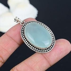 Aquamarine Pendant: Handmade 925 Sterling Silver Gemstone Jewelry