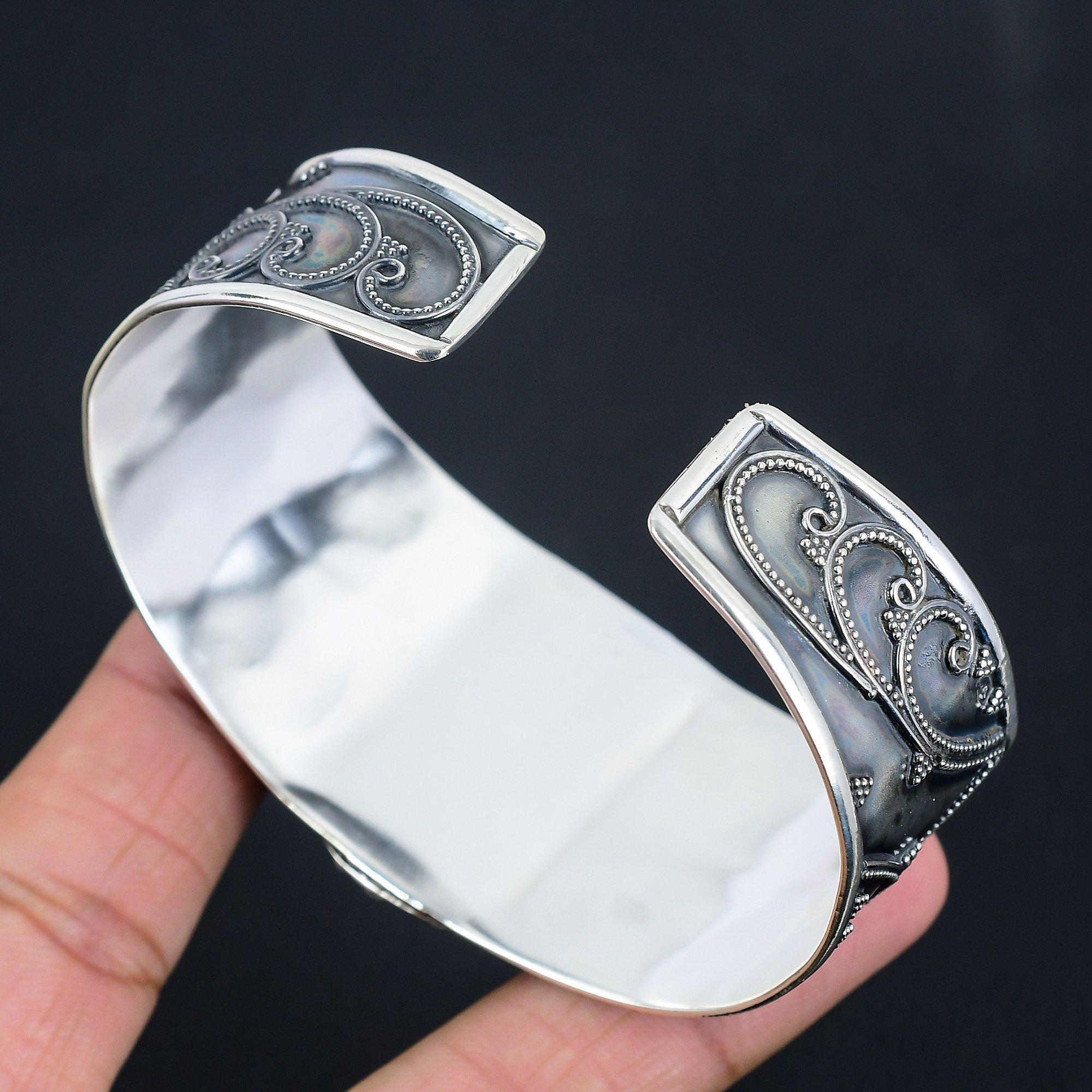 Bracciale In Argento Tibetano Turchese: Gioielli Boho Nepalesi Fatti A Mano - Italia - Foto 7