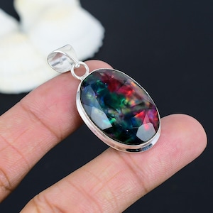 Rainbow Ammolite Pendant, 925 Sterling Silver Pendant, Handmade Gemstone Jewelry, Ammolite Gemstone Designer Pendant, Anniversary Gift