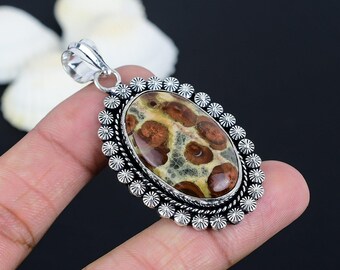 Handmade Peanut Obsidian Pendant: 925 Sterling Silver Gemstone Jewelry