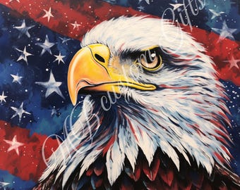アメリカンイーグルフラッグアート：愛国的なアメリカのイラスト