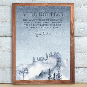 Isaiah 41:10, Fear Not Wall Art, Christian Watercolor Printable, Bible Verse Wall Art Isaiah, Encouraging Scripture Gift, Scripture Decor
