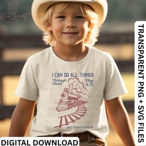 Je peux tout par le Christ, tshirt rétro chrétien PNG, conceptions de chemise de verset de la Bible, sublimation d'écritures bibliques SVG, Philippiens 4 cadeaux