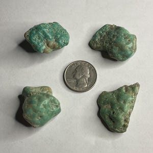 4 Green Turquoise Rough Nuggets Stabilized 48 Grams