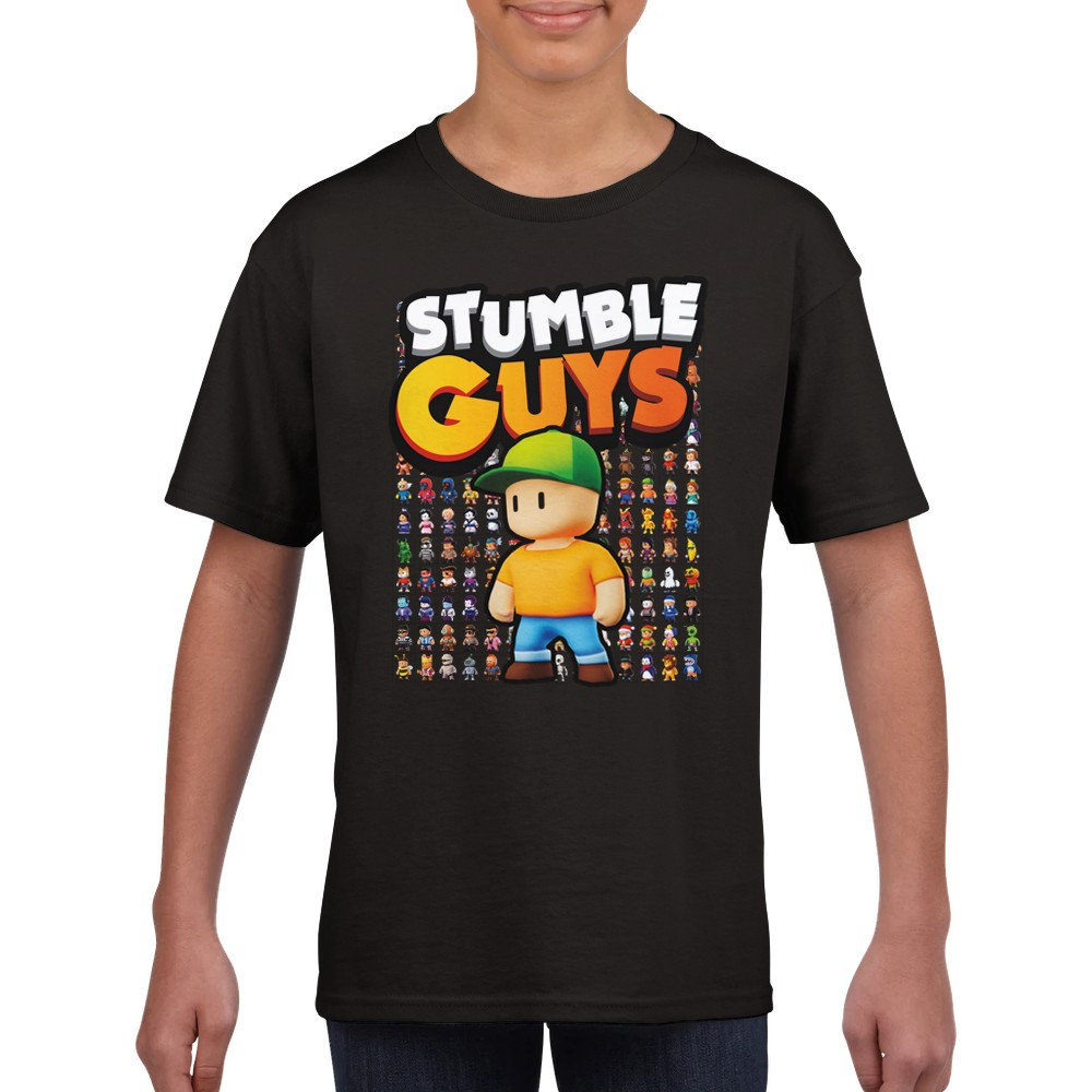 Stumble Guys boys 100%Cotton Print T-shirt y2k one piece Kawaii