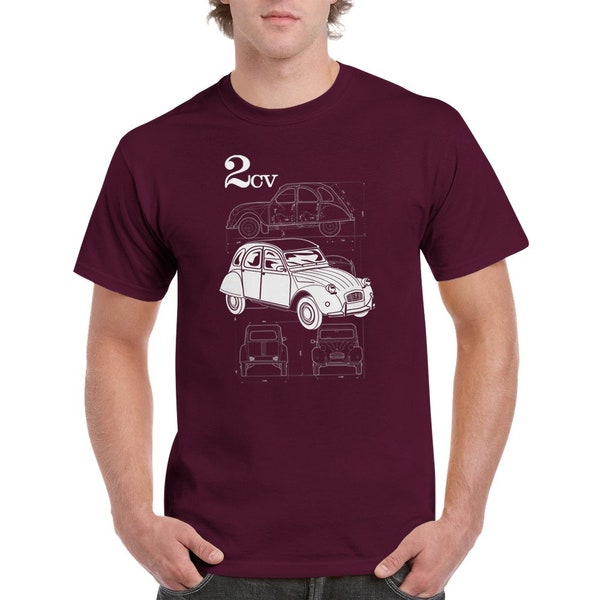 t-shirt voiture classique 2cv