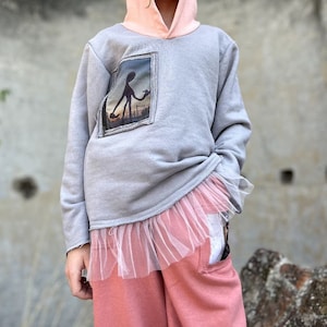 Hoodie Girl with Monster&Protector Print Breaking News Custom Order