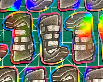 Skeleton Boot Holographic Sticker