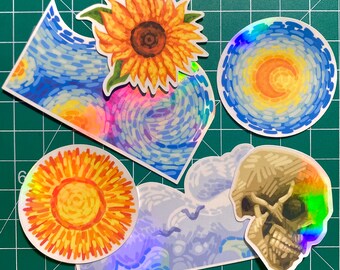 Van Gogh-Inspired Holographic Stickers
