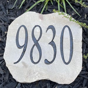 Personalized Engraved Address on Sandstone - House Number Stone - Street Address Sign - House Marker