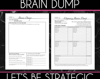 Printable Strategic 2-Step Brain Dump + Organize Brain Dump (Minimalist Aesthetic)