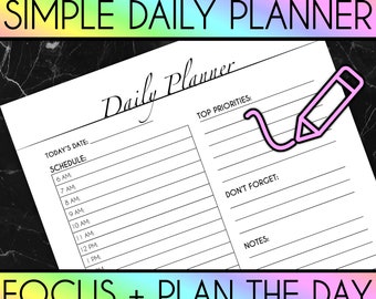Printable Simple And Efficient Daily Planner