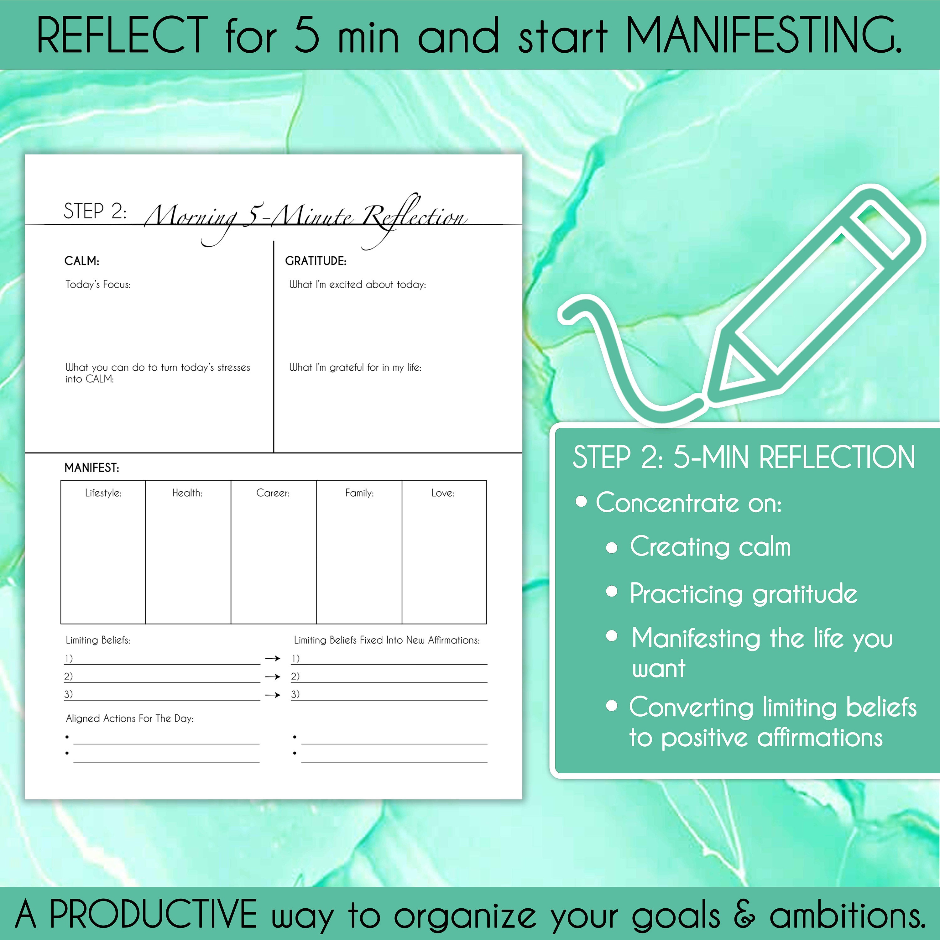 Step Reflections Printable 2-step Guided Morning Meditation & Reflection (plus ...