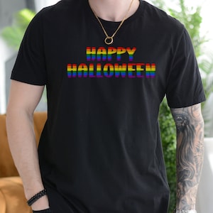 Unisex Halloween Pride Shirt LGBTQ Inclusive Queer Fashion tee Rainbow Pride Apparel