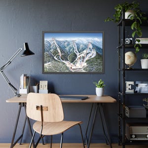 Bear Mountain California Trail Map Framed Poster