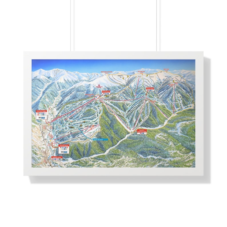 Keystone Colorado Trail Map Ski Resort Home Decor Framed Poster - Etsy