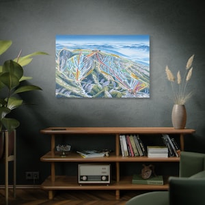 Angel Fire New Mexico Trail Map Framed Canvas