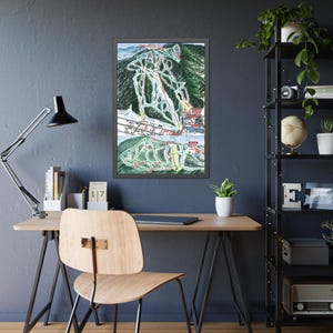 Red River New Mexico Trail Map Framed Poster
