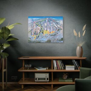 Mount Snow Vermont Vintage Style Trail Map Framed Canvas