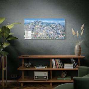 Okemo Vermont Trail Map Framed Canvas