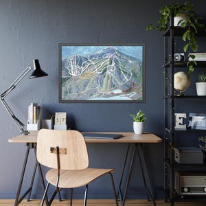 Jay Peak Vermont Trail Map Framed Poster