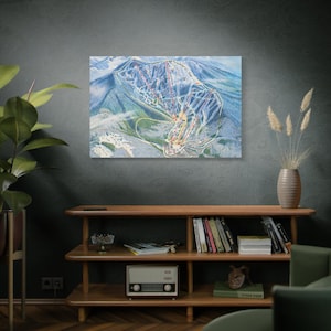 Santa Fe New Mexico Trail Map Framed Canvas