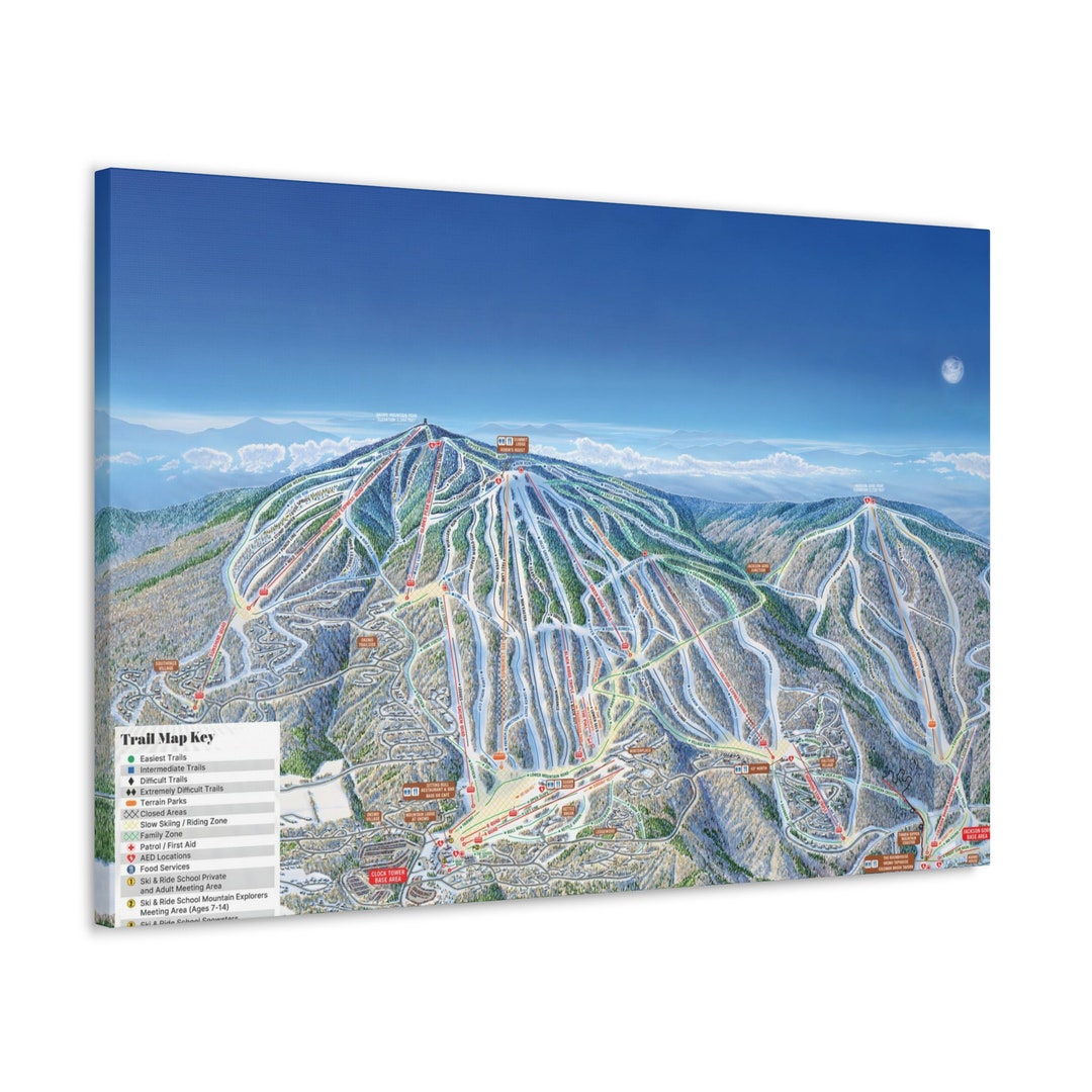 Okemo Vermont Ski Trail Map 3D Canvas Poster Etsy