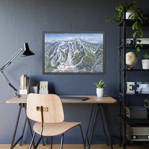Snow Summit California Trail Map Framed Poster