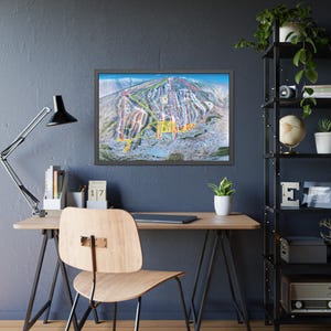 Mount Snow Vermont Vintage Style Trail Map Framed Poster