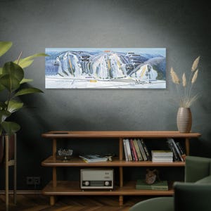 Snow Ridge New York Trail Map Framed Canvas