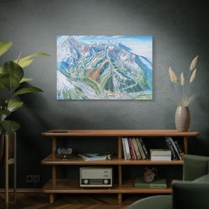 Taos New Mexico Trail Map Framed Canvas