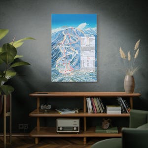 Snow Valley California Trail Map Framed Canvas