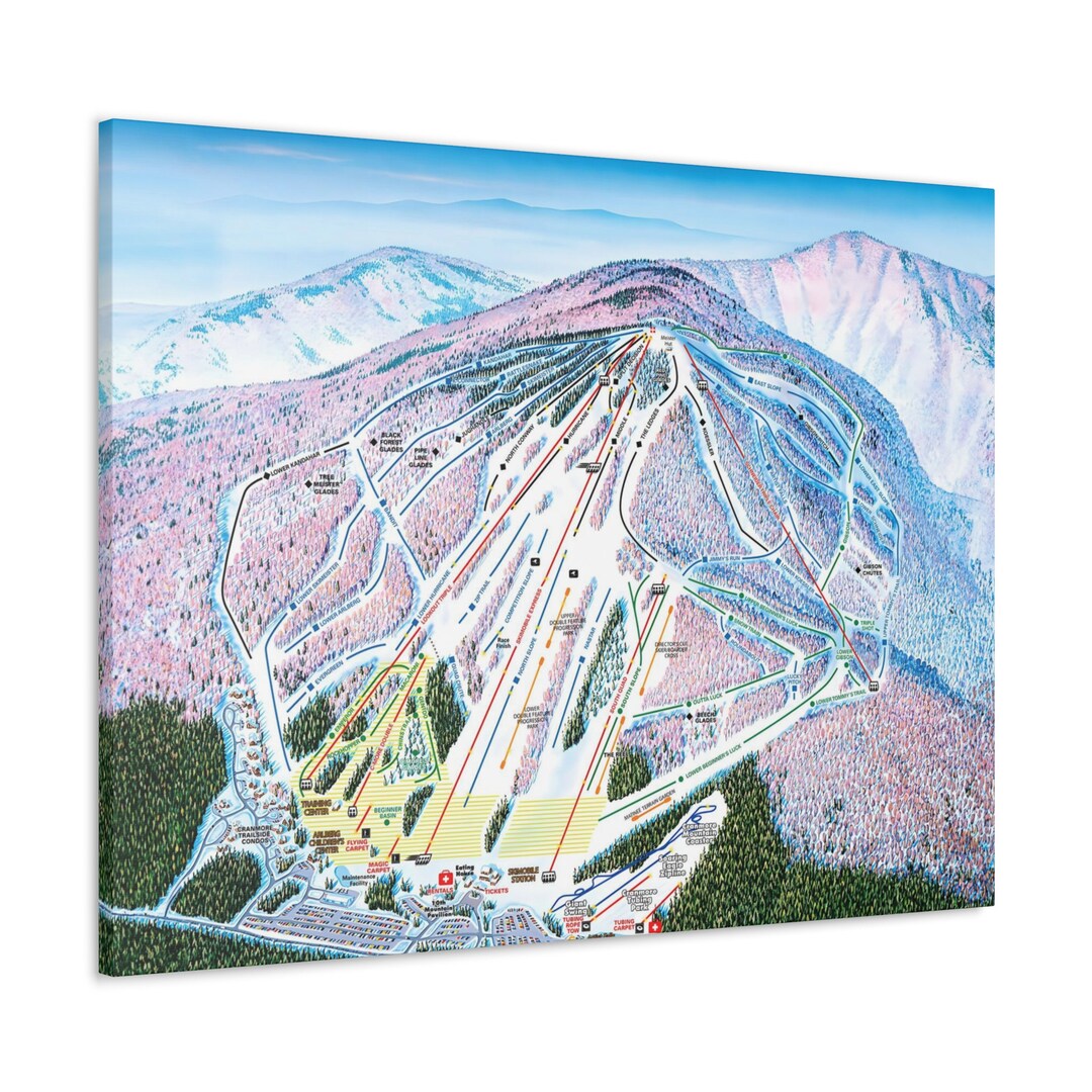 Cranmore New Hampshire Ski Trail Map 3-D Canvas Poster - Etsy